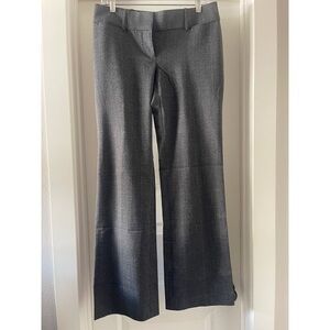 LOFT Marisa Patterned Gray Wide-Leg Trousers